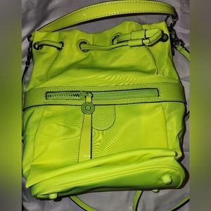 Safety Green Cole Haan Nylon Drawstring Bucket Bag